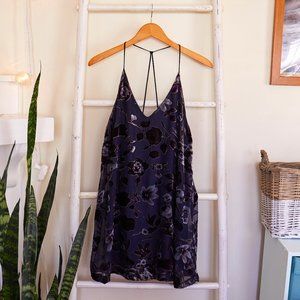 Victoria + Sophia Navy Velvet Floral Dress